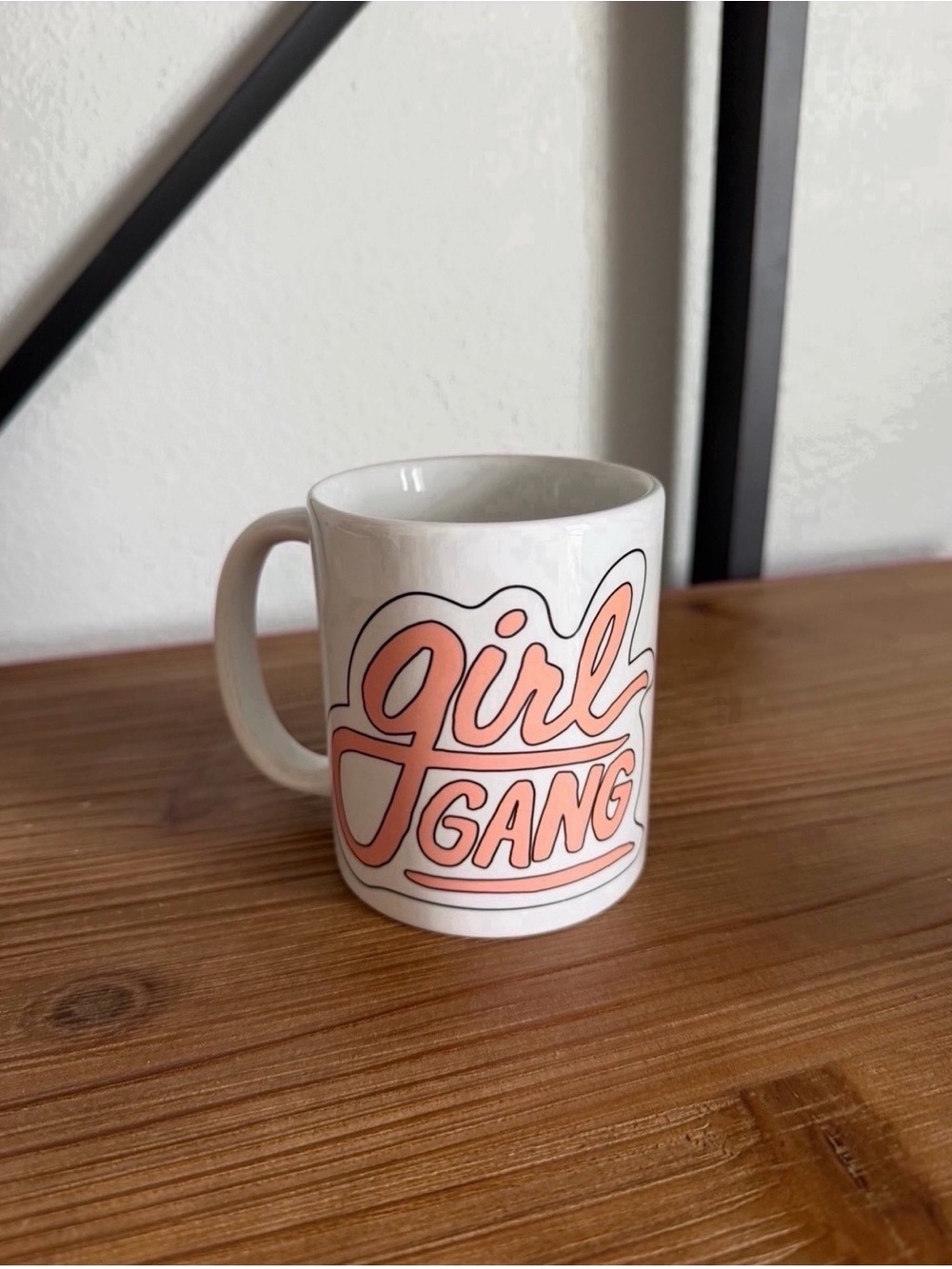 Vintage 90s Girl Gang Pink Ceramic Coffee Mug
